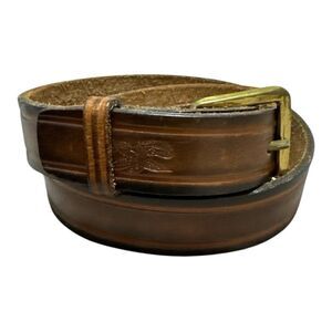 Levis vintage genuine harness handcraft leather belt with solid brass buckle
